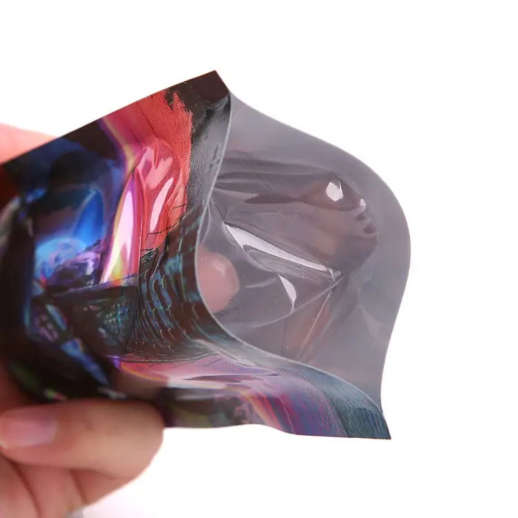 Desain kustom dicetak segel panas tas kunci ritsleting berdiri kemasan tahan bau 3.5 tas hologram Mylar