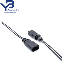 1J0973802 Konektor Tahan Air 2 Pin Male dengan Kabel Pigtail VAG 1.5mm untuk Audi VW