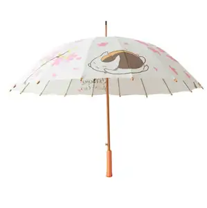 New Sunshine Umbrella Cartoon Cat Umbrella Dual-purpose Sunscreen Long Handle Folding Umbrella