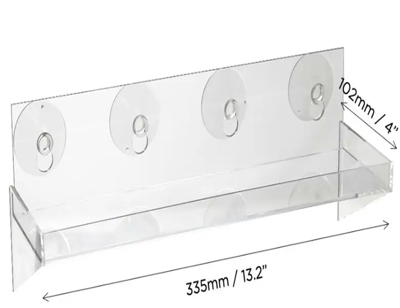 Prateleira acrílica de exibição, prateleira acrílica fixada na parede com suporte para janela de jardim e para janela