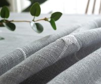 Nappe de table en coton et lin non tissé imprimé sur mesure avec des glands et de la dentelle