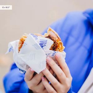 Food Grade Burger <b>Wrapping</b> <b>Paper</b> with Custom Printed Greaseproof <b>Sheets</b> for Takeout and Dine in - Product Image 5