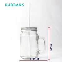 Tasse à sublimation en verre de haute qualité 15 oz avec pailles vierges tasse à sublimation en verre transparent