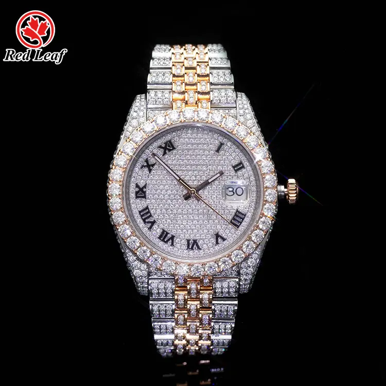 Montre mécanique personnalisée pour hommes Bijouterie fine Testeur de diamants Montre en acier inoxydable glacée VVS Moissanite certifiée GRA