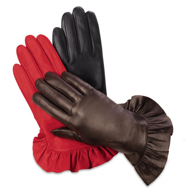 Оптовая продажа модных женских кожаных мотоциклетных перчаток с отделкой