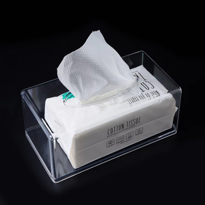 Kotak Tisu Akrilik Transparan dengan Logo Custom dan Penyimpanan Logam untuk Tisu Wajah, Serbet, Tisu <span class=keywords><strong>Toilet</strong></span>, Aksesoris Kamar Mandi - Product Image 1