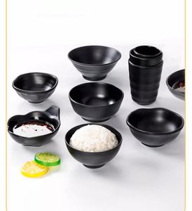 Mangkuk Melamin Kapasitas Berbeda A5 Kualitas Bagus Mangkuk Plastik Hitam Dapat Digunakan Kembali untuk Dapur - Product Image 2