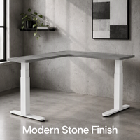Bureau debout électrique ergonomique en L à triple moteur, stable, 3 niveaux, avec coin caché, hauteur réglable, pour poste de travail de bureau