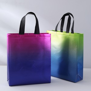 Xinsen Gradient Color Laser Coated Non Woven <b>Tote</b> <b>Bags</b> Customizable Printing General Packaging Shopping Gift <b>Bags</b> - Product Image 3