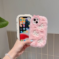 Coque de téléphone portable antichoc en TPU avec broderie nuages en peluche et motif cochon de dessin animé, style Ins, personnalisable avec logo, pour 16 Pro Max
