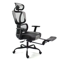 Chaise de bureau ergonomique pivotante moderne et personnalisable en tissu avec repose-pieds pour bureau à domicile et salle de réunion