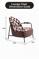 Fauteuil de salon moderne en suède color-block de luxe avec structure en acier carbone durable
