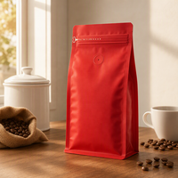 Sachet de café Doypack avec fermeture éclair, emballage plastique pour aliments, sacs personnalisés imprimés ISO9001