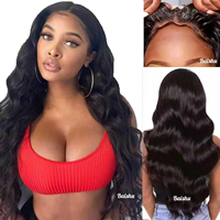 Perruques 100% Cheveux Humains, Dentelle HD Transparente 13*4, Ondulées Noires Naturelles, Cheveux Longs Bouclés, Styles Brésiliens et Vietnamiens, Perruque Sans Colle