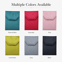 Pochette de rangement pour bijoux en velours de qualité supérieure avec bouton-pression pour colliers, boucles d'oreilles, bagues, organiseur de voyage pour marques de bijoux, emballage cadeau