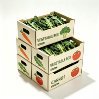 Ecologische voedselveilige fruit- en groentekartonnen op maat bedrukte stapelbare productenkratten voor de transport van levensmiddelen en landbouwproducten