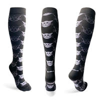 Chaussettes de compression personnalisées pour femmes, longueur mollet, classe 1, nylon 15-20 mmHg, coton, hauteur genou, soutien décontracté, course à pied, infirmières
