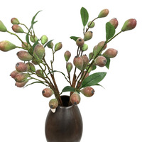 Kunstmatige fruitpruimen groene plant pruimenboom Kerst & Pasen huisdecoratie schuim plastic 67cm hoge kwaliteit groothandel