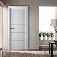 Panneau de porte prémonté en bois PVC design moderne pour maisons intérieur pour bureau pour toilette salle de bain avec poignée prix