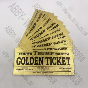 Custom 2022 Premium Golden Ticket Vip membership card Personalized Country leader souvenir gifts for fans