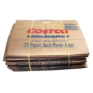 Sacchetti di Carta Kraft Marrone Grandi, Pieghevoli, Resistenti allo Strappo, Biodegradabili, con Cordoncino, per Rifiuti Domestici, Giardino, <span class=keywords><strong>Foglie</strong></span>, con Stampa Logo Personalizzata - Product Image 3