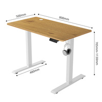 Bureau de travail réglable en hauteur à manivelle manuelle, structure en acier robuste, poste de travail ergonomique assis-debout pour le bureau à domicile