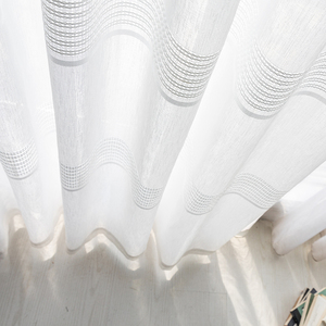 Innermor Bianco Jacquard <span class=keywords><strong>Tende</strong></span> per il salone Orizzontale nastro Tulle per la camera da letto Morbido Tulle per la cucina Su Misura - Product Image 4