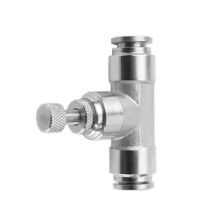 304 stainless steel high-temperature resistant pipeline throttle valve SA12/8/10 hose pneumatic quick connector gas pipe speed c