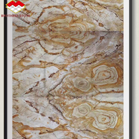 Dalle de marbre Rome Fantasy Gold, quartzite jaune, pour salle de bain de luxe, escalier, fond de télévision, plateau de table à manger, taille personnalisée