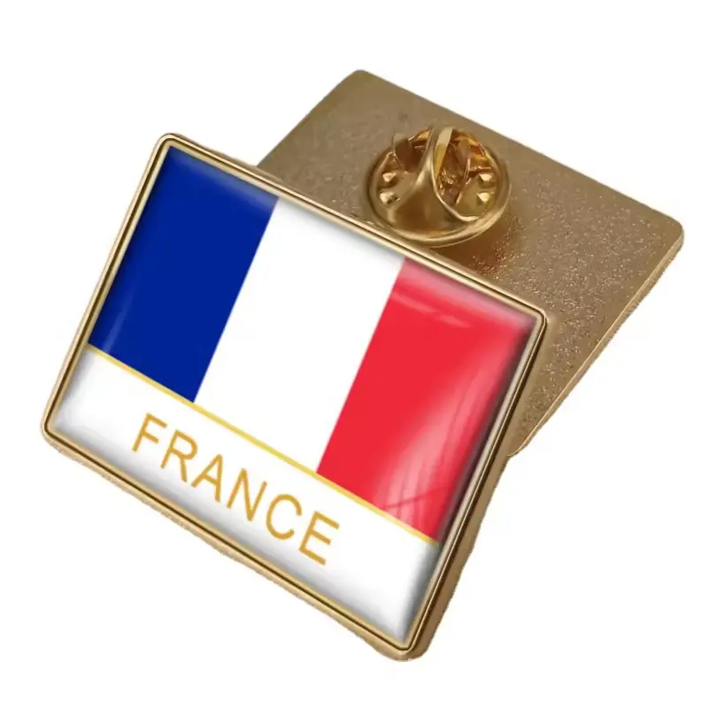 Più popolare In 2024 diverse forme materiale In lega di zinco 3D metallo Francia borsa decorazione distintivo Pin