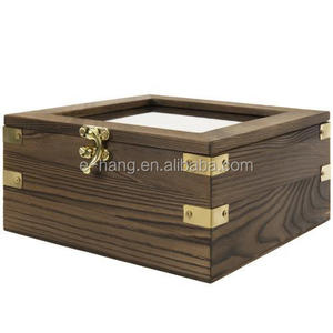 OEM Vintage Dark <strong>Brown</strong> Burnt Wood Tea Bag <strong>Storage</strong> <strong>Box</strong> with Lid Tea Boxes 4 compartment Wooden Tea <strong>Storage</strong> Organizer Tin <strong>Box</strong> - Product Image 2