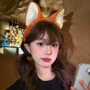여성 소녀들을 위한 도매 귀여운 털복숭이 여우 귀 머리띠 플러시 고양이 귀 헤어밴드 코스프레 파티 카와이 부드러운 헤어 액세서리 - Product Image 1