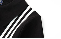 Polo d'été pour homme, décontracté, à manches courtes, en tricot de soie glacée, noir, rayé blanc, coupe slim, style vintage