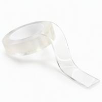 Ruban adhésif nano réutilisable lavable, double face, transparent, adhésif en gel acrylique imperméable, résistant à la chaleur jusqu'à 120°C ° C