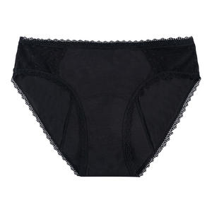 Jours lourds Super absorbant Hiphugger 4 couches étanche femmes sous-vêtements coton période <span class=keywords><strong>menstruelle</strong></span> <span class=keywords><strong>culotte</strong></span> noir dentelle plaine <span class=keywords><strong>Anti</strong></span> - Product Image 5