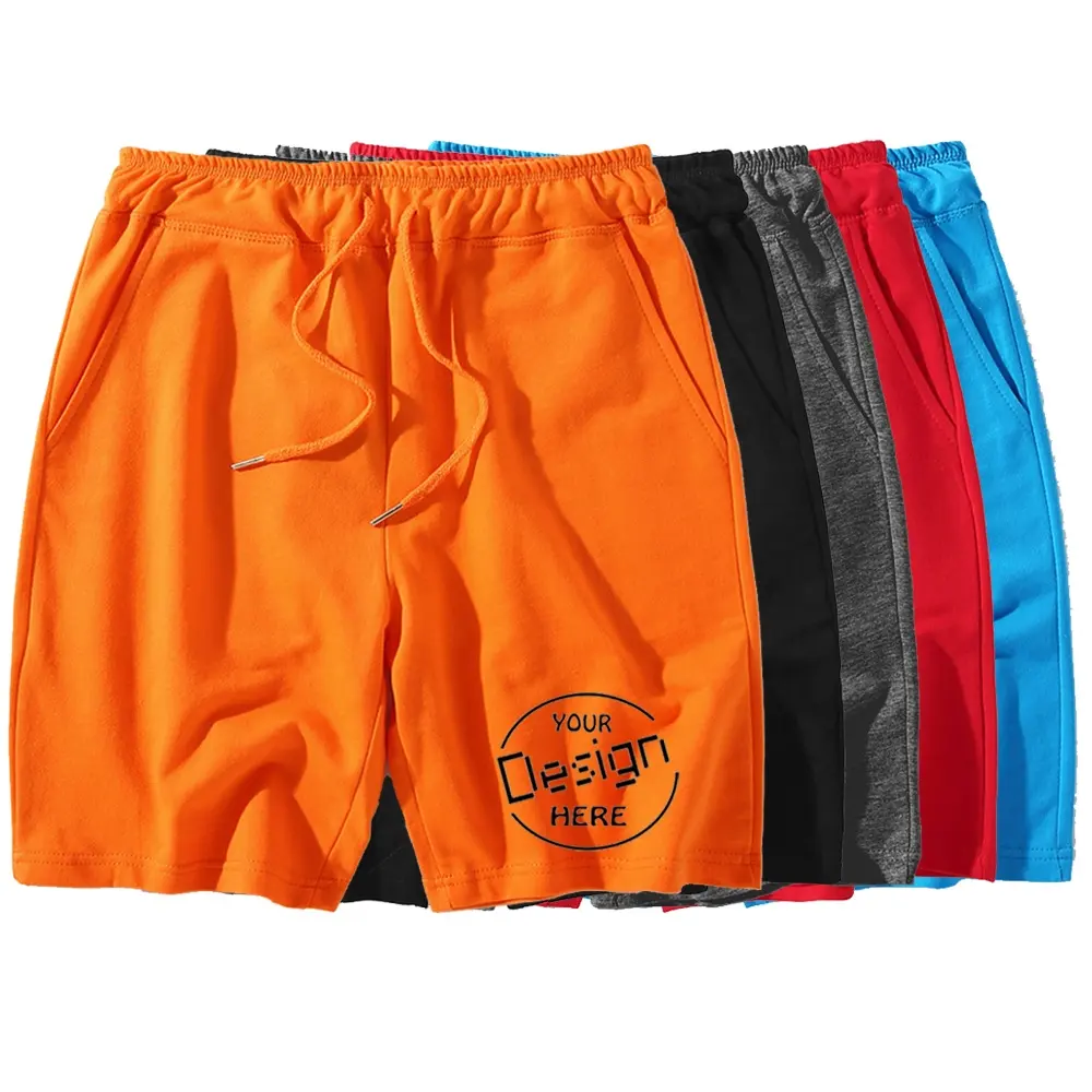 Летние спортивные шорты для бега унисекс Свободные повседневные Пятиточечные французские махровые шорты 100% хлопок мягкие удобные спортивные шорты