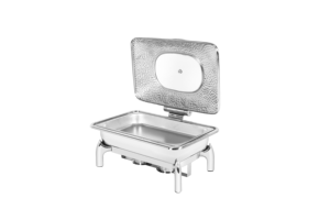 Calentador de Comida Hidráulico con Tapa Martillada de 9L, Calentador de Buffet de Acero Inoxidable con Ventana de Vidrio para Servicio de Catering en Restaurantes - Product Image 1