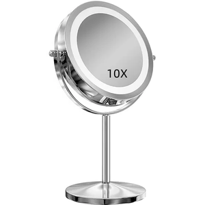 Gương Phóng Đại Hai Mặt Tròn Đứng 360 Độ Xoay Gương Mỹ Phẩm <span class=keywords><strong>LED</strong></span> - Product Image 1