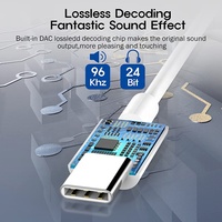 Adaptateur audio numérique USB Type-C vers 3,5 mm, câble audio USB-C vers prise jack 3,5 mm, convertisseur de câble pour écouteurs, adaptateur pour casque