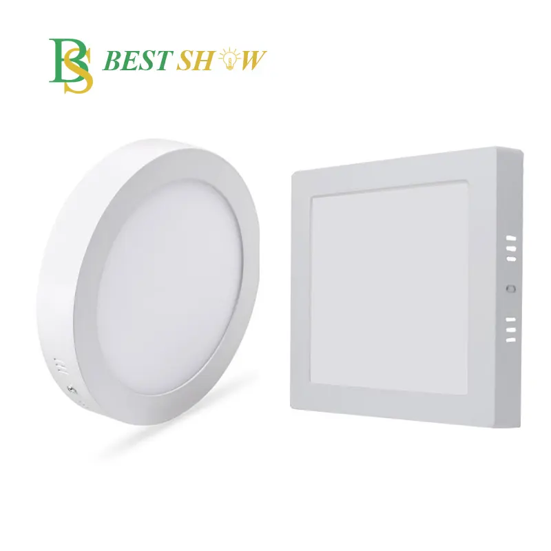Guangzhou White housing frame cover 6w 12w 18w 20w 24w 30w round square surface mounted led ceiling lamp light 110lm/w Ra80 230V