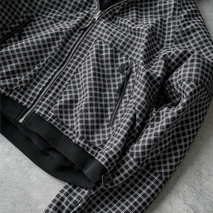 OEM Custom Streetwear Heavyweight Oversized Boxy Vintage Washed <strong>Reversible</strong> Plaid <strong>Zip</strong> up Waffle Knit Long Sleeve Hoodies for Men - Product Image 5