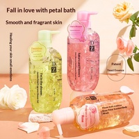 Gel Douche Floral Effervescent aux Pétales de Fleurs, Nettoyant Corporel Parfumé pour la Maison, Gel Douche Éclaircissant à la Fleur