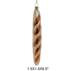 Adornos de hamburguesa de <span class=keywords><strong>perro</strong></span> caliente de <span class=keywords><strong>salchicha</strong></span> de vidrio soplado a mano de alta calidad UV y lentejuelas impresas técnica hecha a mano bolas colgantes de Navidad - Product Image 4