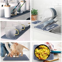 Tapis de séchage en silicone pour cuisine, antidérapant, pour vaisselle, tasses et bols, résistant à la chaleur