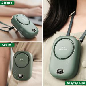 Ventilador de cuello colgante sin aspas, USB, de alta potencia, con pantalla, pequeño ventilador de cuello portátil. - Product Image 2