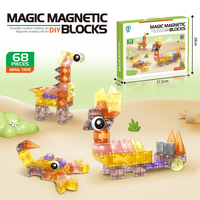 Ensemble de Construction Magnétique Éducatif STEM à Thème Princesse pour Jeu de Société de Bureau, Blocs Magnétiques à Assembler Soi-même, Vente en Gros