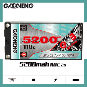 GNB GAONENG 5200MAH 2S 7.4V 110C Short Shorty Pack 5.0mm Bullet Hard Case Baterai LiPo untuk Mobil Balap RC Skala 1:10 1/12 - Product Image 3