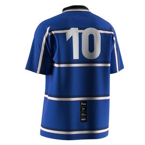 Maillot de football à col polo en V, conçu avec une construction respirante et à séchage rapide, et options de logo personnalisé pour les matchs de ligue - Product Image 6