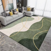 Tapis de luxe moderne abstrait bleu et or, lavable, doux, grand format, pour salon, tapis de sol, décoration intérieure