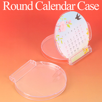 Support de CD rond en acrylique WEISHENG, support de calendrier de table, boîte photo, boîte à temps, support de calendrier de bureau en plastique, boîte à calendrier transparente, boîte à bijoux